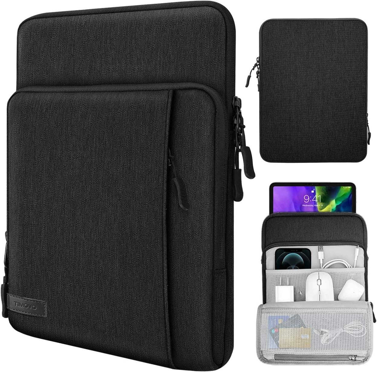 TiMOVO 9-11 Inch Tablet Sleeve Bag for iPad 11-inch A16 Inch, Black