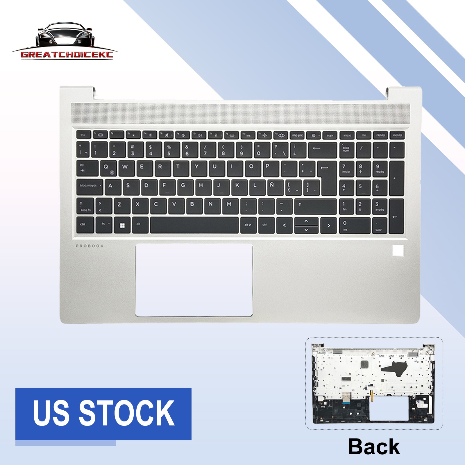 FOR HP Probook 450 G8 455 G8 Latin Keyboard Upper Case Palmrest Cover US