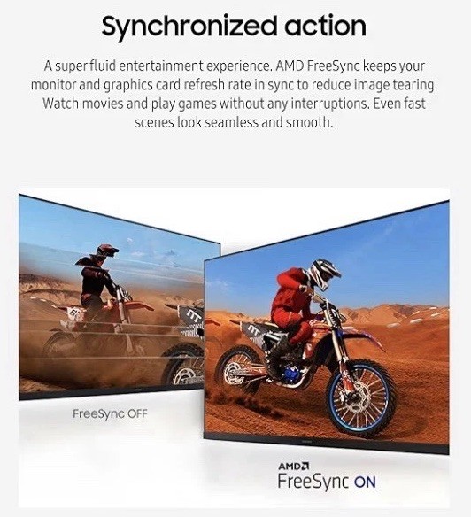 Samsung 32″ Flat Monitor AMD FreeSync 75Hz Borderless with DP Cable S32B304NWN