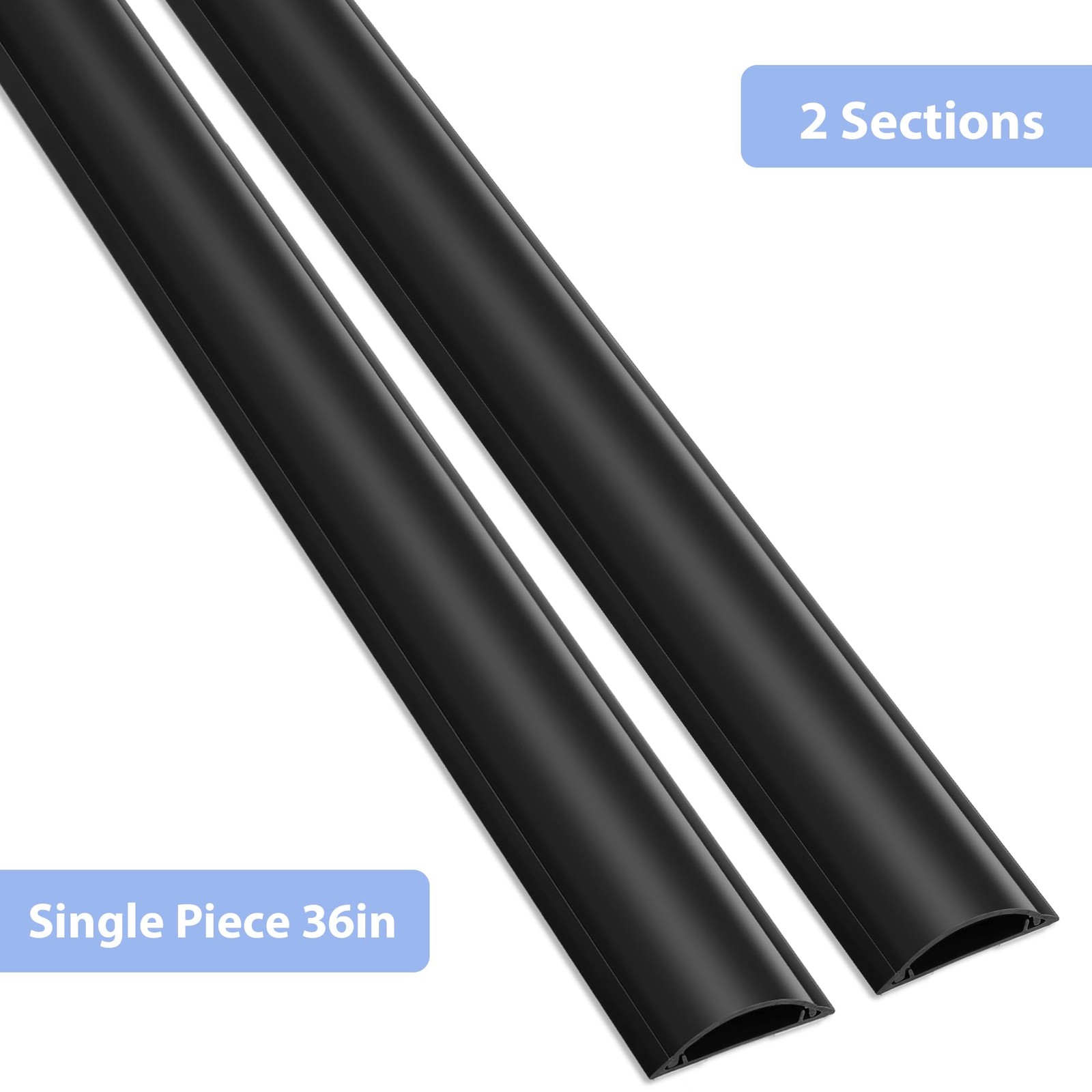 Cord Cover Floor 2.76″W X 0.78″H, Large Capacity Hard PVC Cable Hider