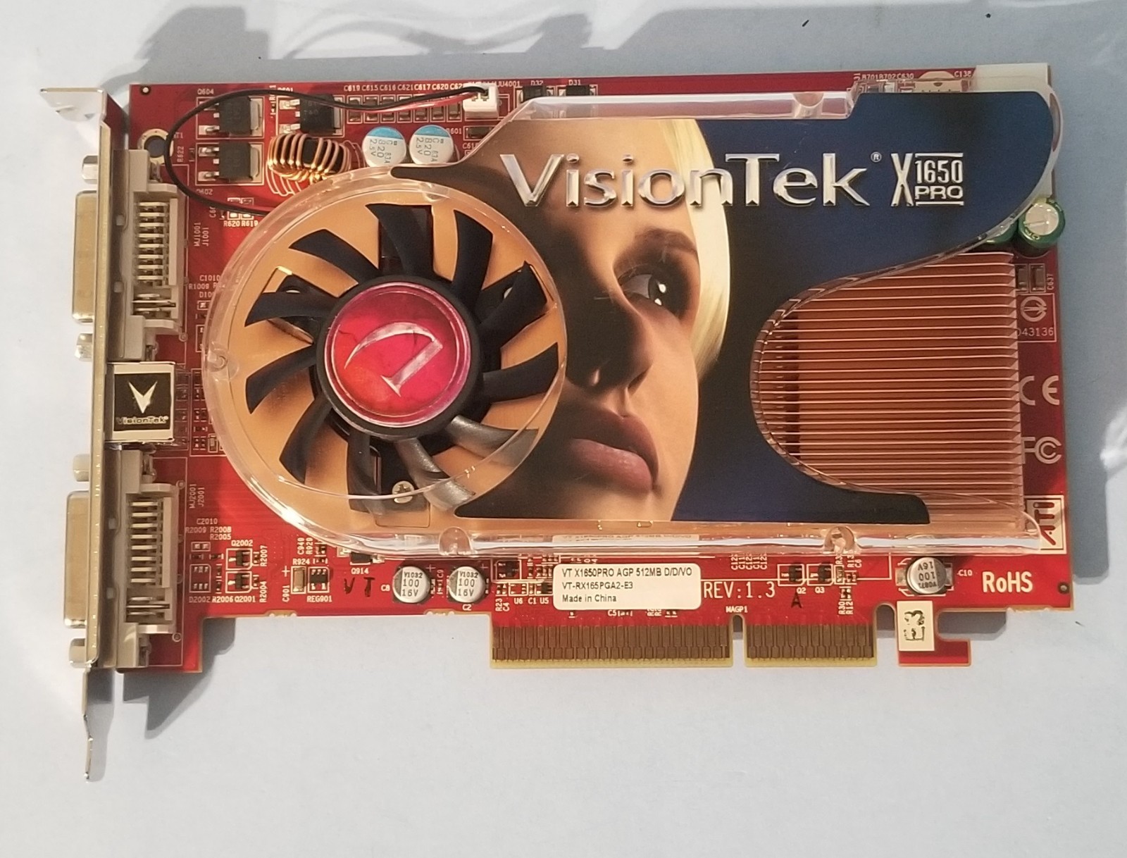 VisionTek ATI Radeon X1650 Pro 512MB DDR2 AGP Video Card VT-RX165PGA2-E3