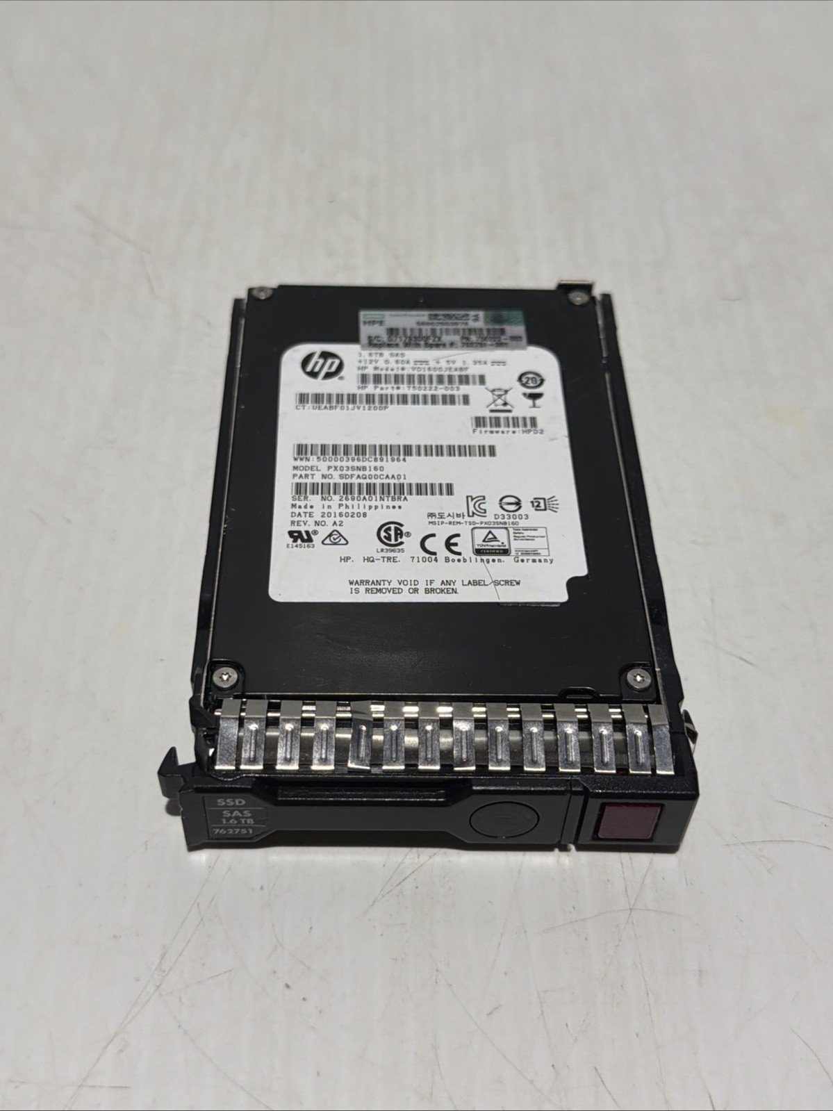 Hp 2.5″ SAS 1.6TB Internal Server Hard Drive PX03SNB160 / SDFAQ00CAA01