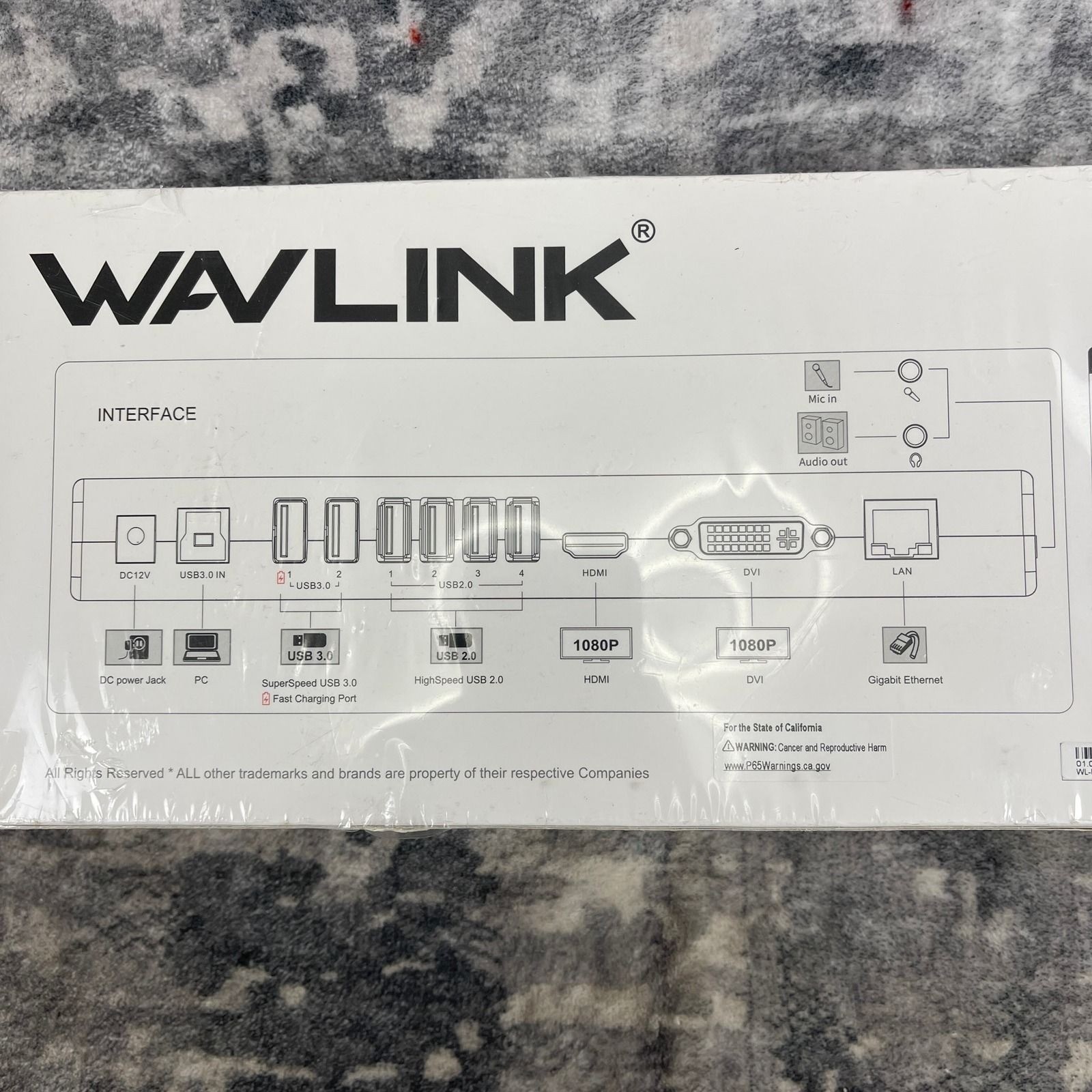 Wavlink USB 3.0 Universal Docking Station Dual 2K HDMI DVI VGA 13-Port Sealed Nw