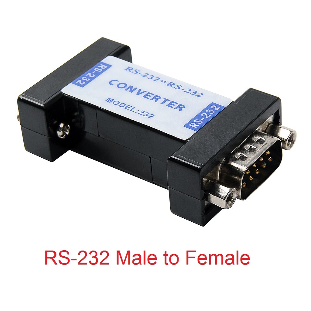 RS232 Male to 232 Female Serial Port Communication Converter Adapter balck