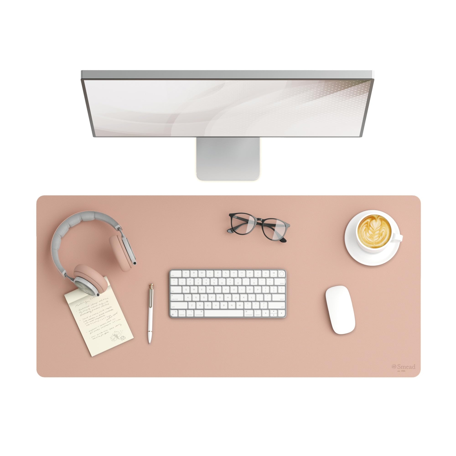Desk Pad, Vegan Leather Desk Mat with Non-Slip Faux Suede Backing, Perfect De…