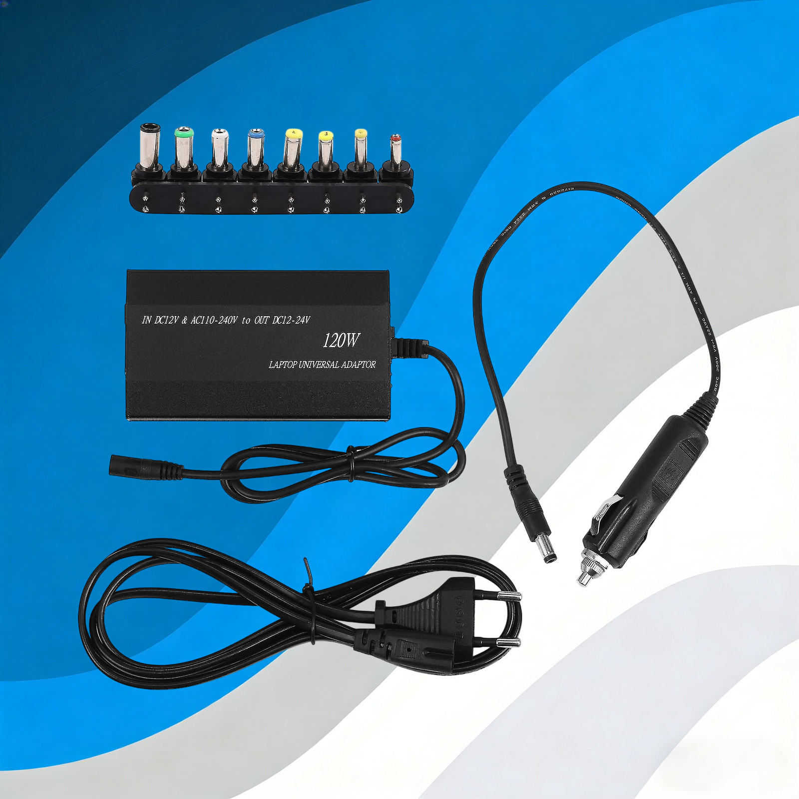 12~24V 120W Car Multi-Function Laptop Power Adapter Universal Charger for Notebo