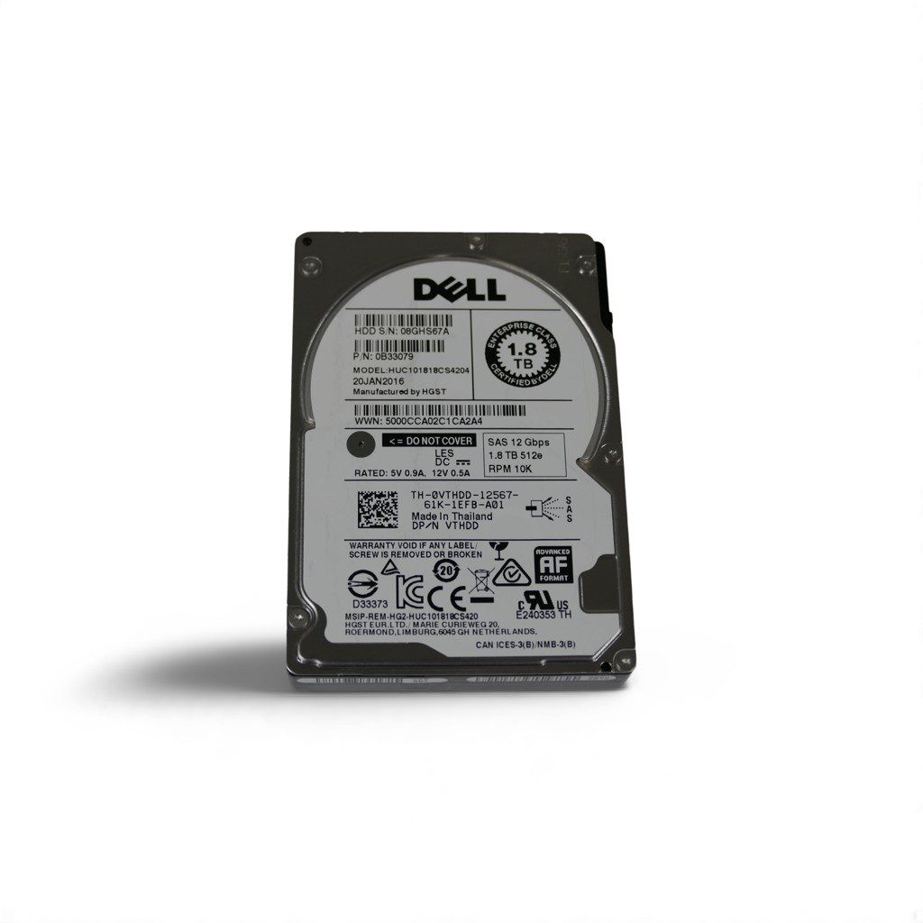 Dell 1.8TB VTHDD 12G 2.5″ SAS Server Hard Drive HUC101818CS4204