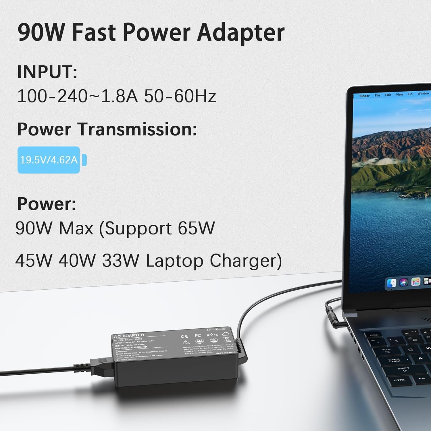 90W Universal Laptop Charger with HP Dell Len OVO ASUS So ny Toshiba Acer Fuj…