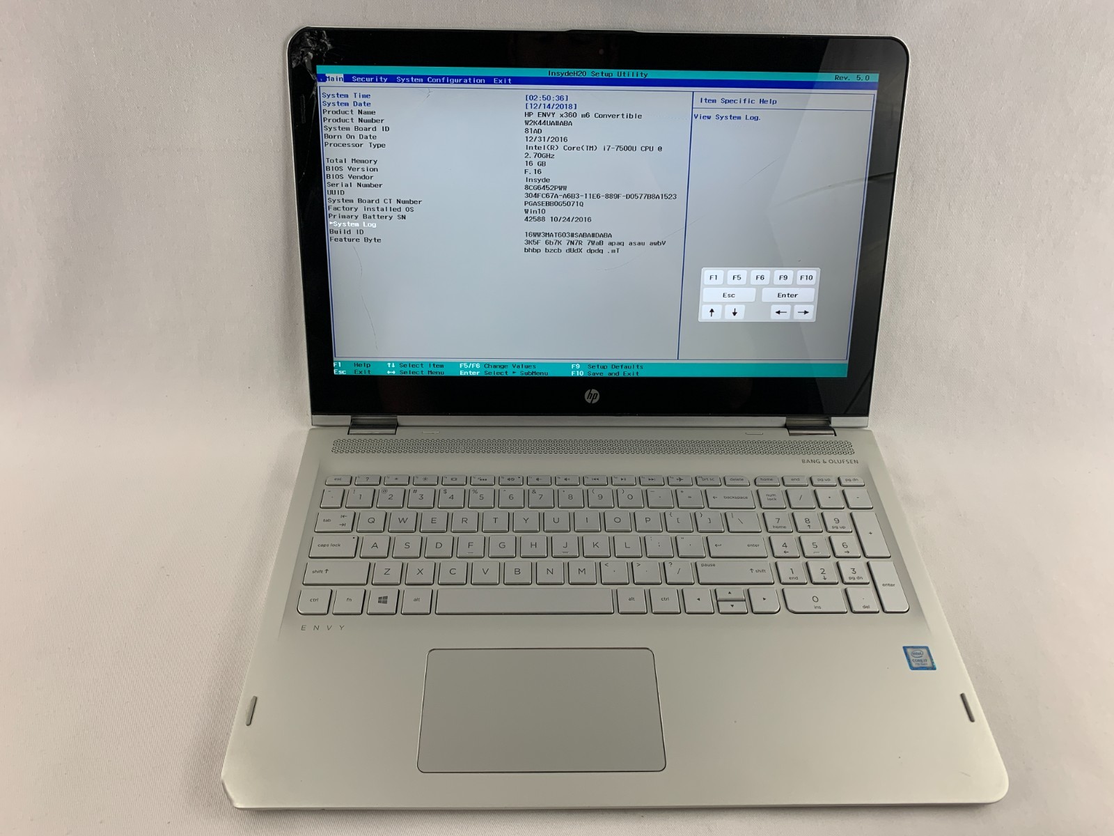 HP Envy x360 m6-aq105dx Intel Core i7-7500U For Parts/ Repairs, Cracked Screen