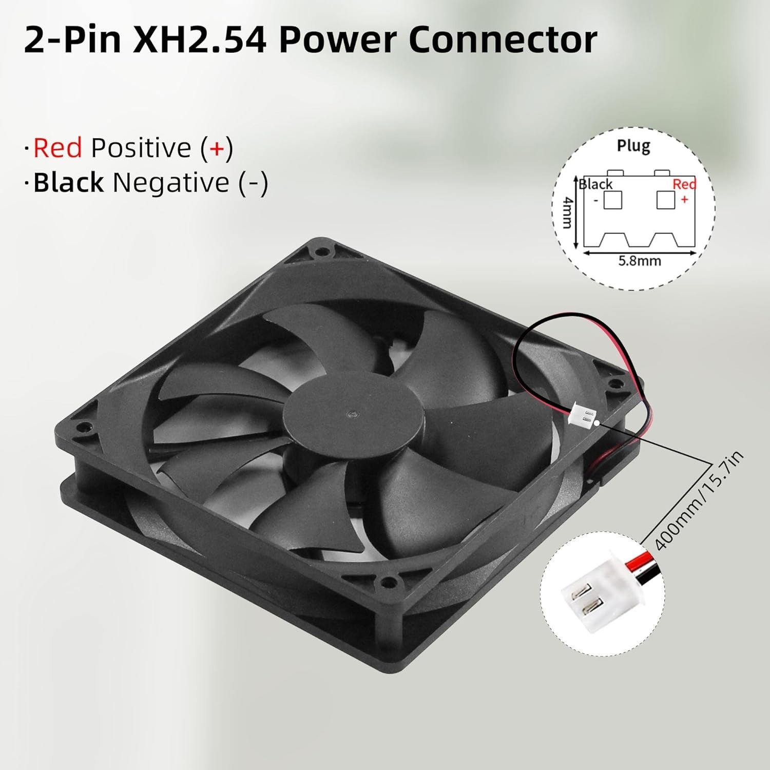 12V DC Fan Strong Quiet 120x120x25mm 12cm Small Cooling Fan 2Pin 2Wire 1600RP…
