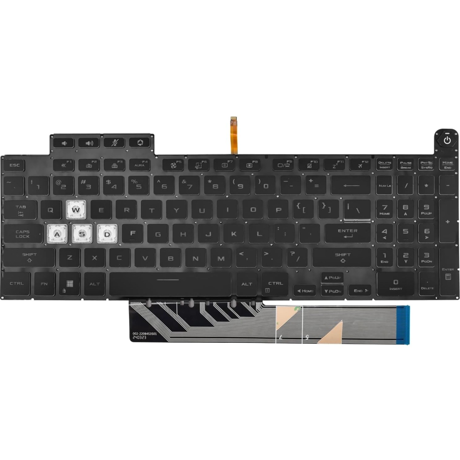 Backlit Keyboard Per-Key RGB Black Frame US English Layout