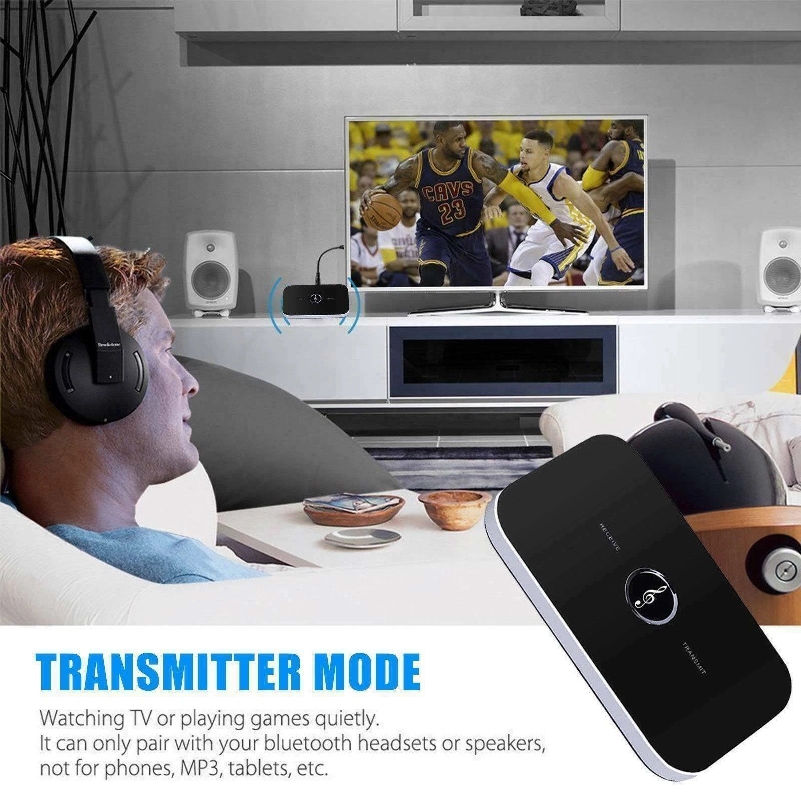 Bluetooth 5.0 Transmitter Receiver Wireless Audio 3.5mm Jack Aux Adapter 2 IN 1