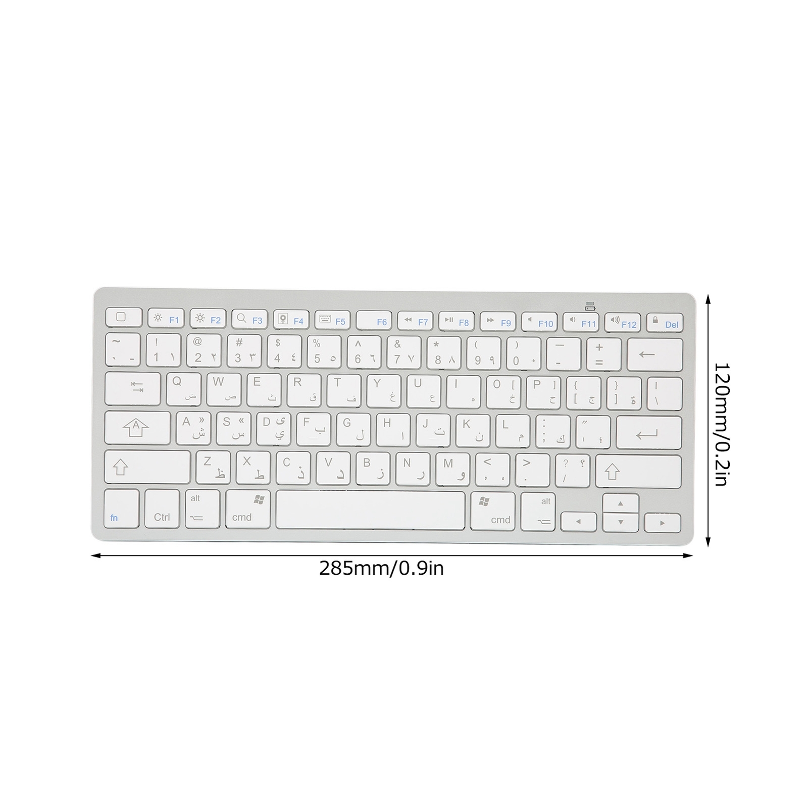 Arabic Wireless Keyboard Mini 78 Keys Ultra Thin Portable White Computer Key Fit