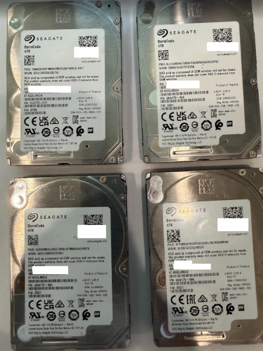 Seagate BarraCuda 4TB 2.5″ SATA HDD ST4000LM024 Health Verified Ready to Use