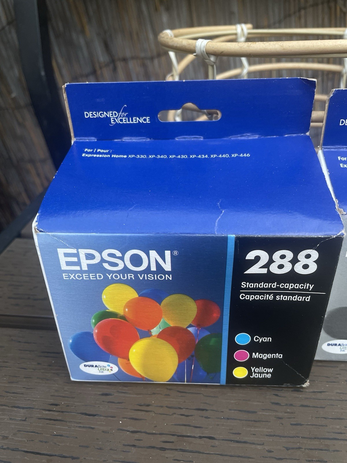 2Pk Epson 288 Black Ink Cartridges Exp2025 & 3Pk 288 Cyan/Magenta/Yellow 10/2025