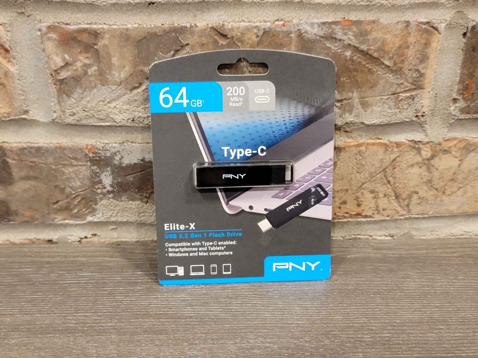 New Sealed PNY Elite-X 64GB USB-C USB 3.2 Gen 1 Flash Drive 200MB/s OTG Black