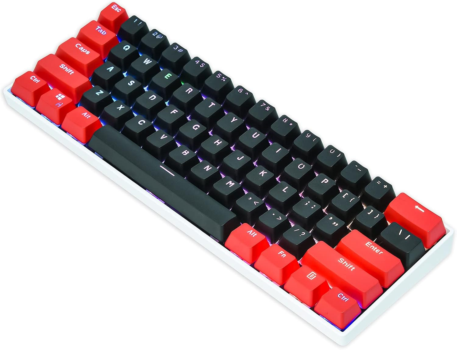 PBT Keycaps Red and Black Keycaps 60 Percent, OEM Profile Custom keycaps Set, Su