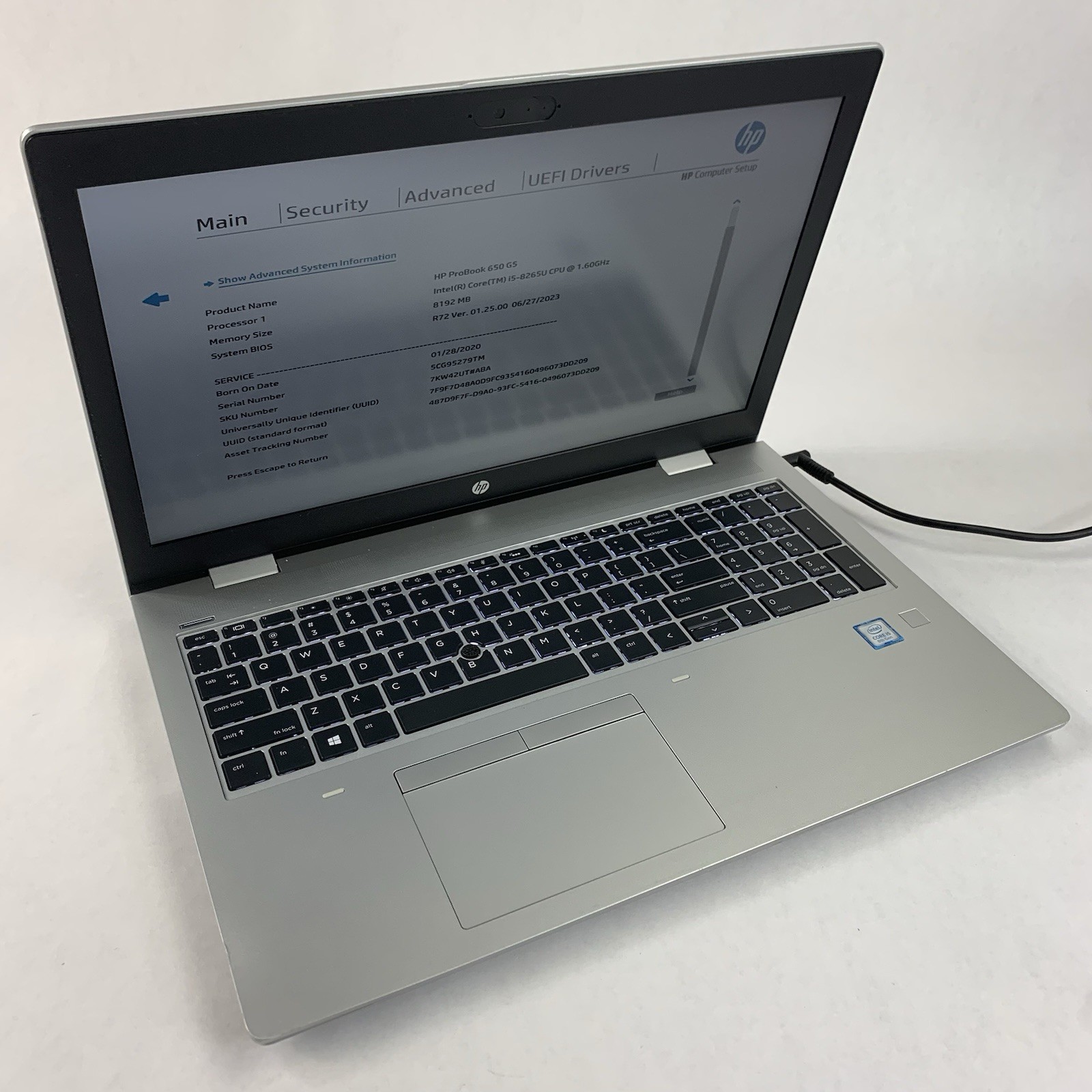 HP Probook 650 G5 15.6″ Core I5-8265U 1.60 GHz 8 GB RAM No OS/HDD/AC/Batt Bent