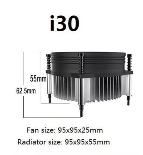 Cooler Master CPU Cooler Low Noise 92mm Fan Aluminum Heatsink for Intel LGA
