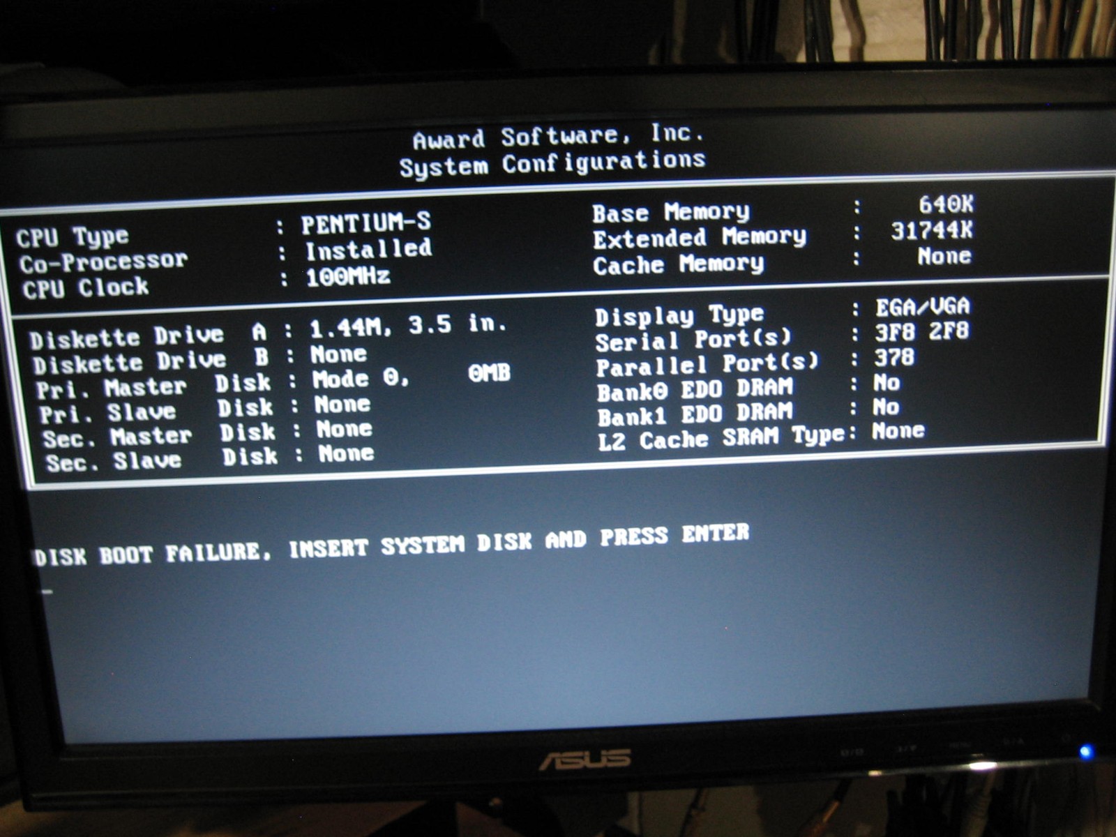 DTK PAM-0054I E-0 Socket 7 Pentium 100MHz Motherboard 32MB RAM Tested 100%