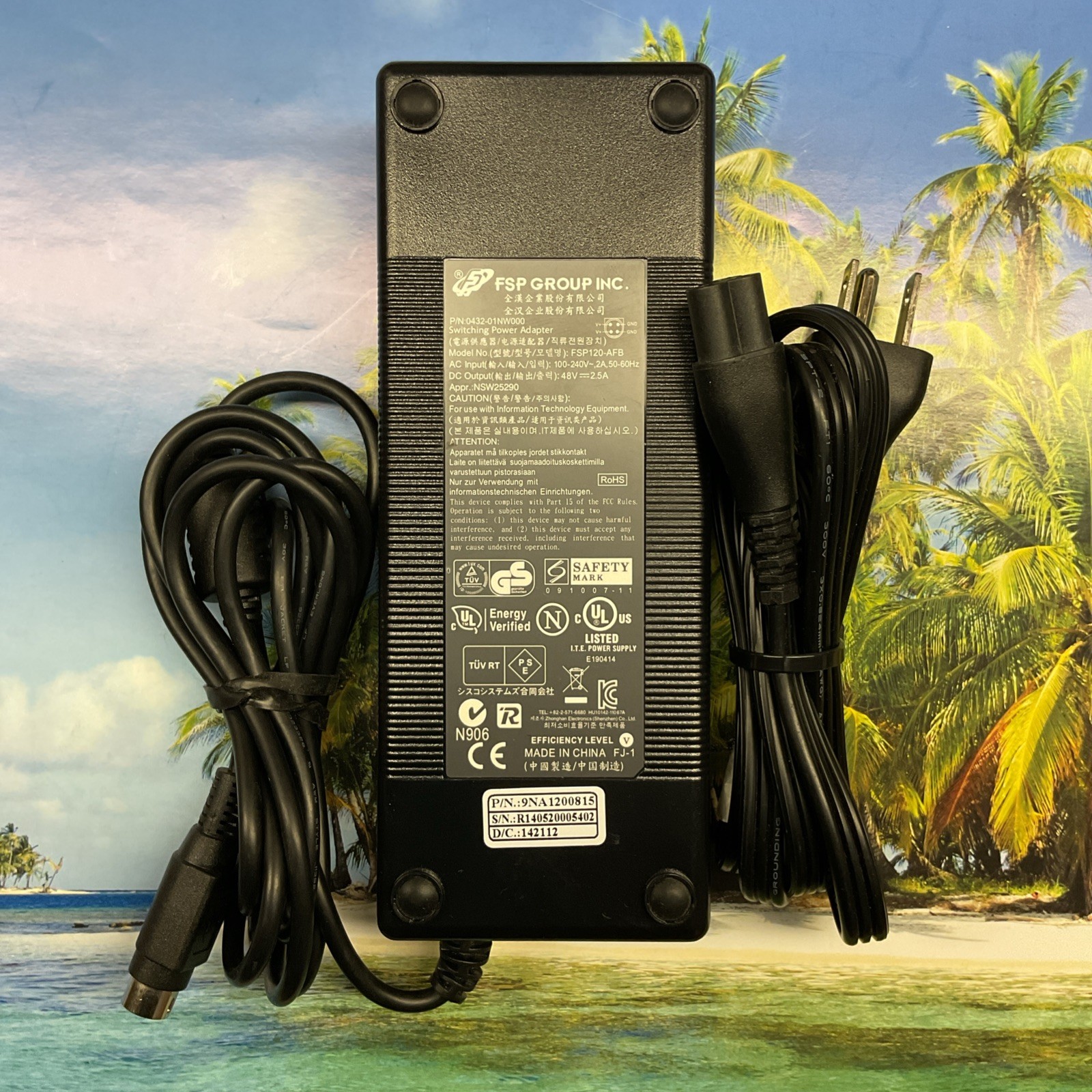 Genuine FSP FSP120-AFB AC/DC Power Supply Adapter 48V 2.5A 120W OEM 4 Pin