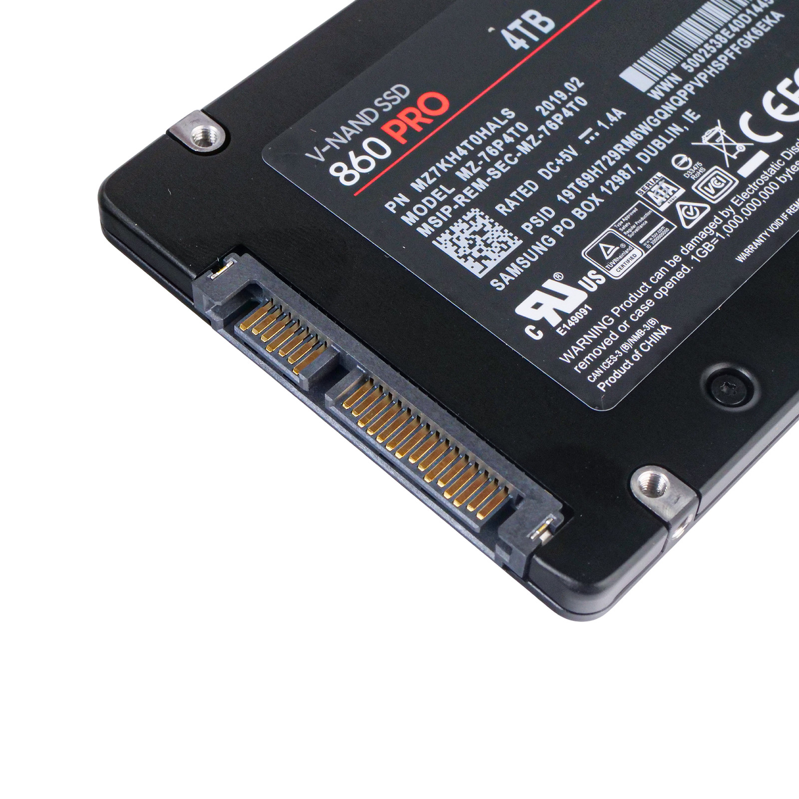 Samsung 860 PRO 4TB MZ7KH4T0HALS SATA 6Gb/s V-NAND MLC 0.6 DWPD 2.5″ SSD