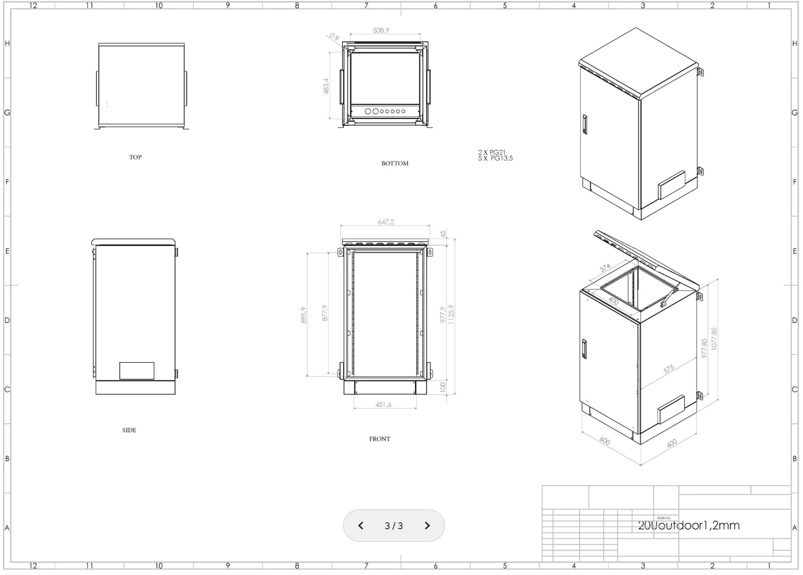 7U-12U Floor Standing Outdoor Network Cabinet – Single Wall, Weatherproof & IP55