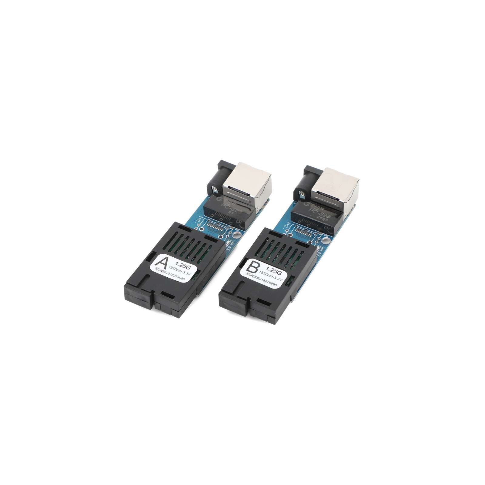 A Pair Gigabit Ethernet Media Converter Fiber Optic SC Port Singlemode 3Km 1.25G