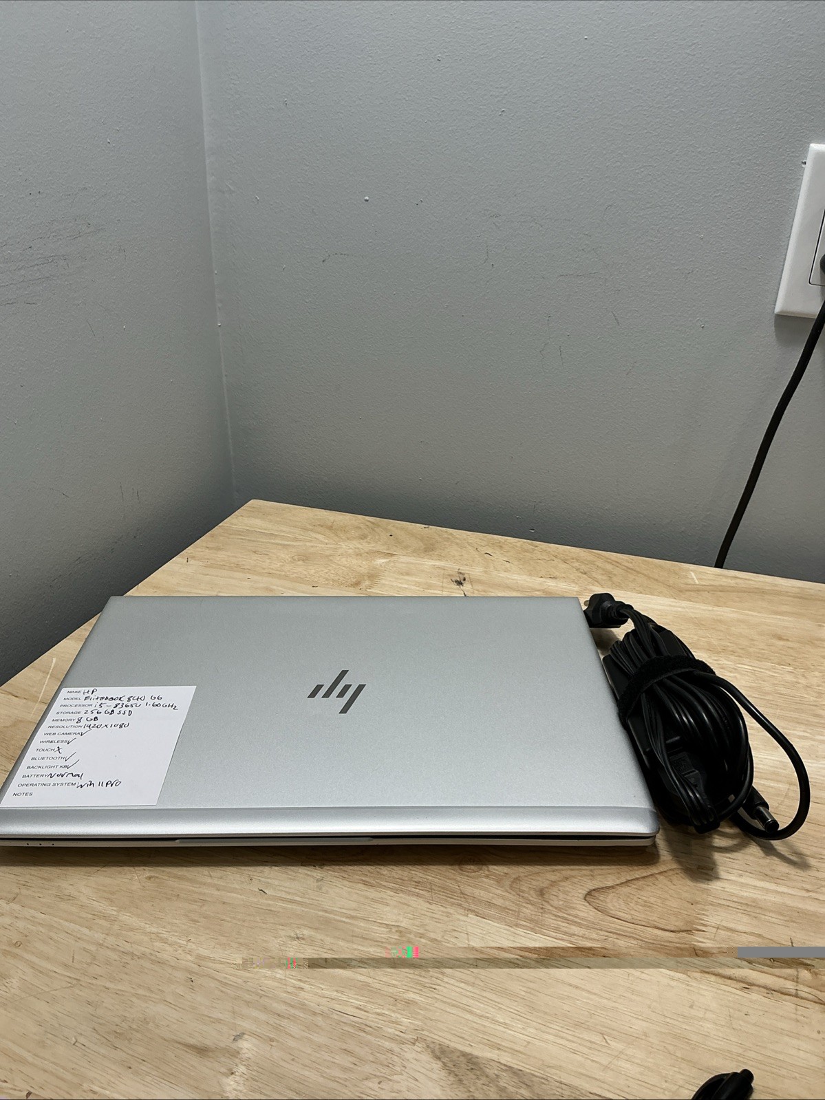 HP Elitebook 840 G6 Core i5-8265U @1.60GHz, 8GB , 256GB SSD, WCam Win 11 Cord