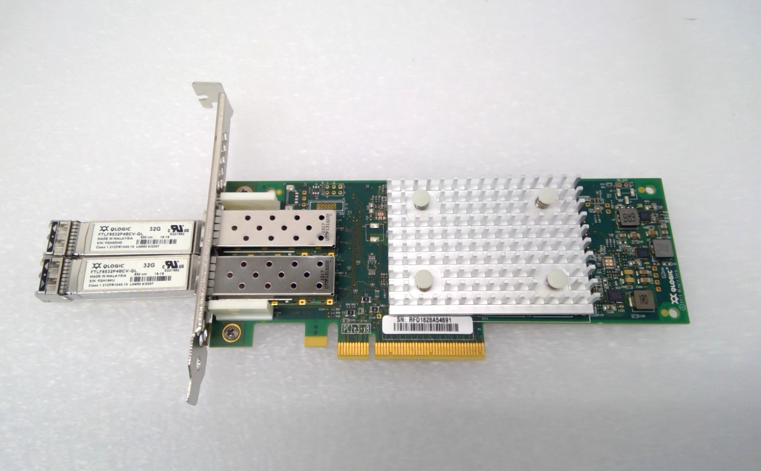 QLogic QLE2742-SR 32Gb Dual Port Fibre Channel HBA w/ 2x 32G SFP+
