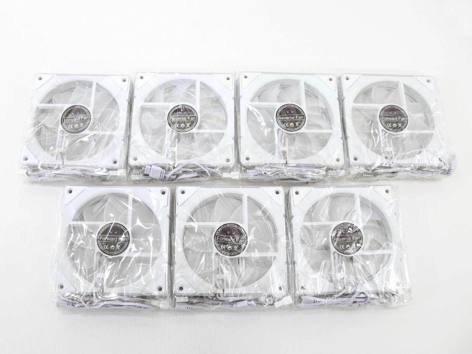 7-Pack ARGB 120mm 4 Pin 1.800RPM White PC Cooling Case Fan