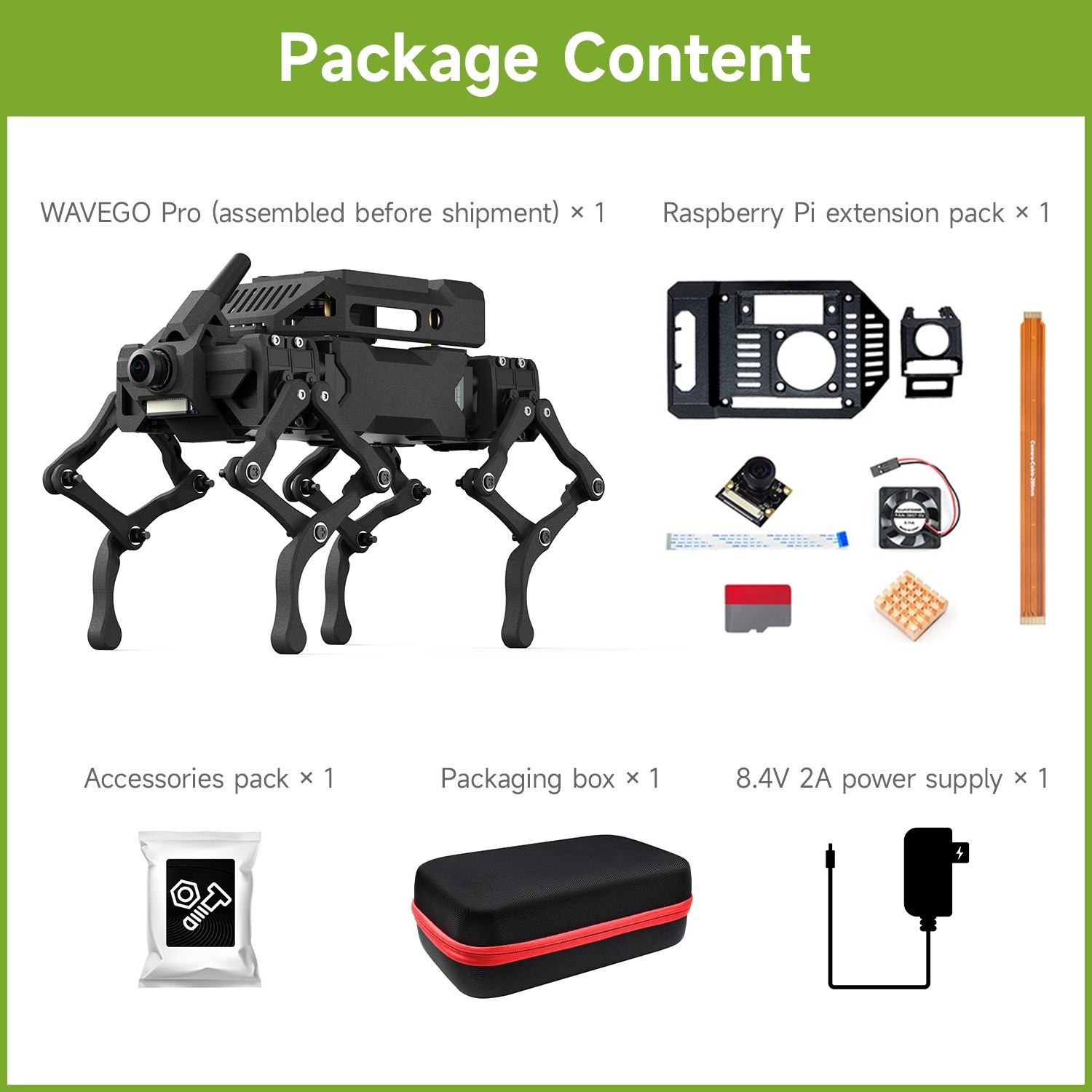 WAVEGO Pro 12-DOF Bionic Dog-Like Robot, Open Source For ESP32 And Raspberry Pi