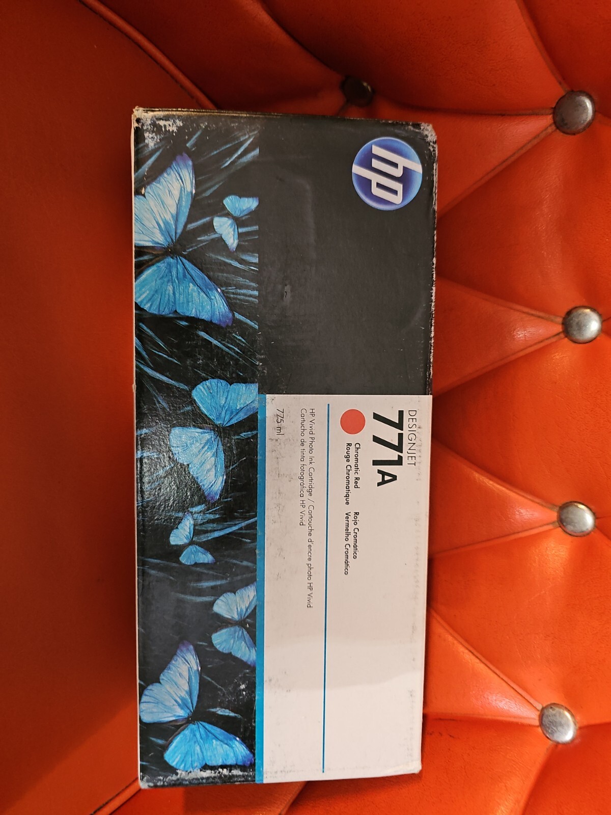 NEW BOX GENUINE HP B6Y16A 771A CHROMATIC RED INK Date 2019