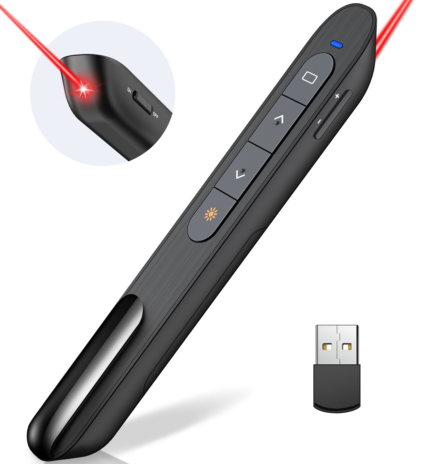 2.4GHz USB Wireless Presenter PPT Remote Laser Pointer For Laptop Mac,Computer