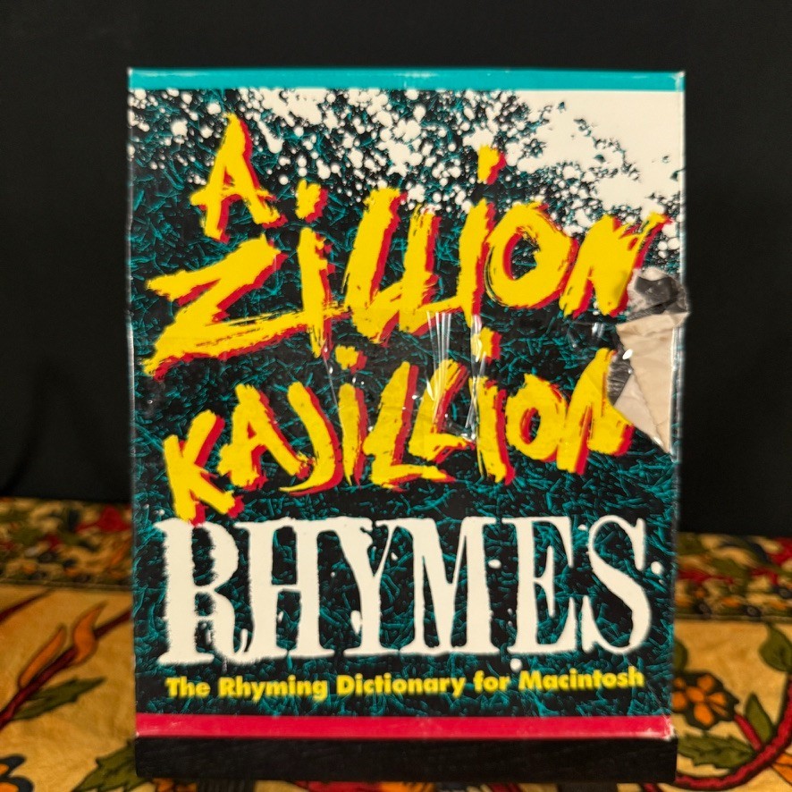 A Zillion Kajillion Rhymes Macintosh Big Box Open Box Unused HOTS Lab Pack