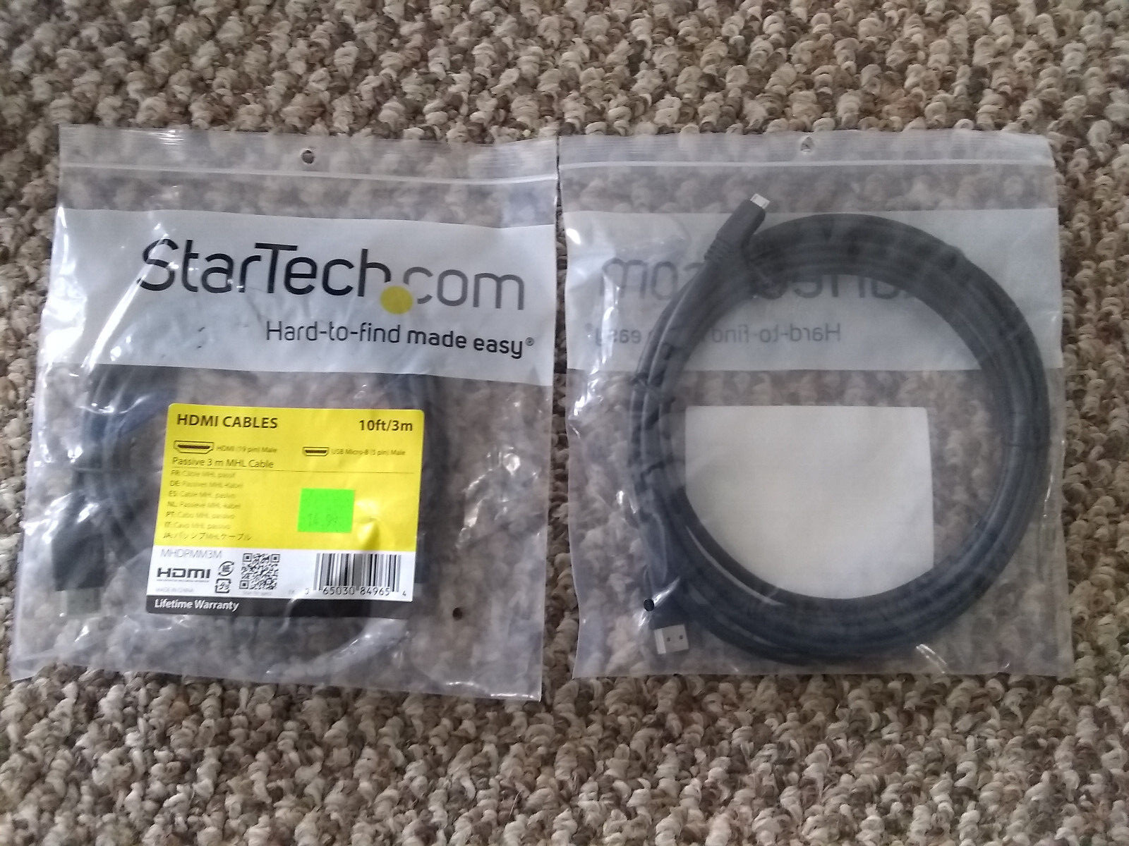 StarTech.com MHDPMM3M 3m Passive Micro USB Male to HDMI Male Cable – 2 Total
