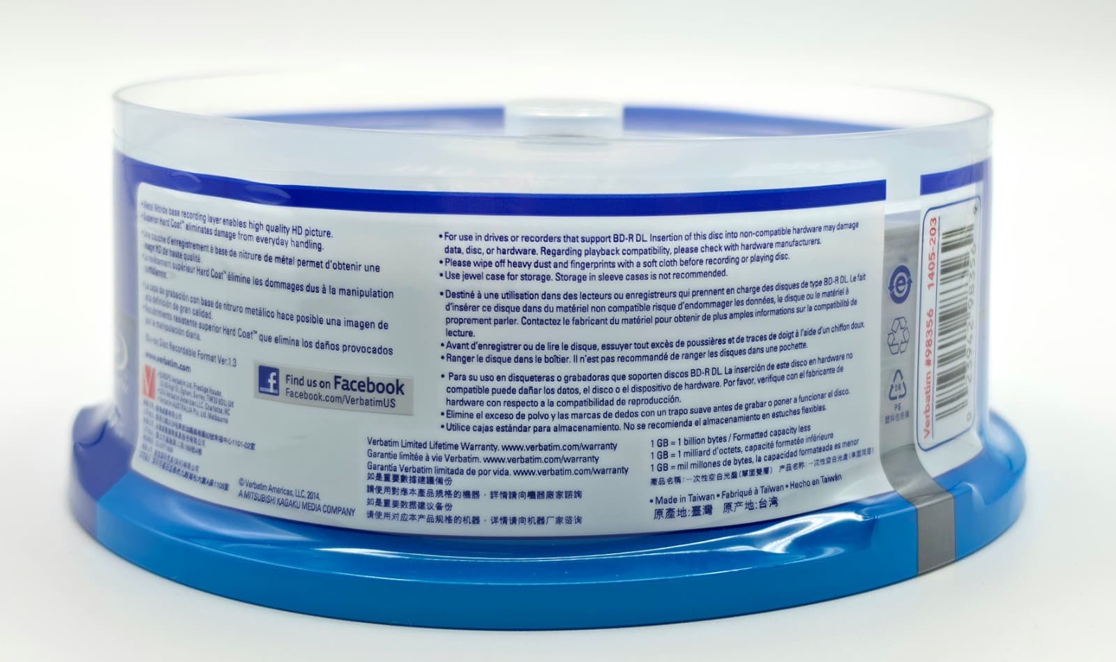 Verbatim 98356 25pk BD-R DL 50GB 6X Dual Layer Blu-ray Bluray Blank Discs