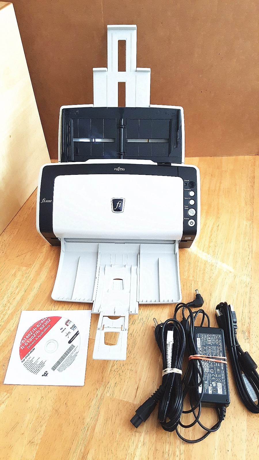 Fujitsu fi-6130Z Desktop Scanner w/ AC Adapter + USB + Setup Driver Burnt DVD