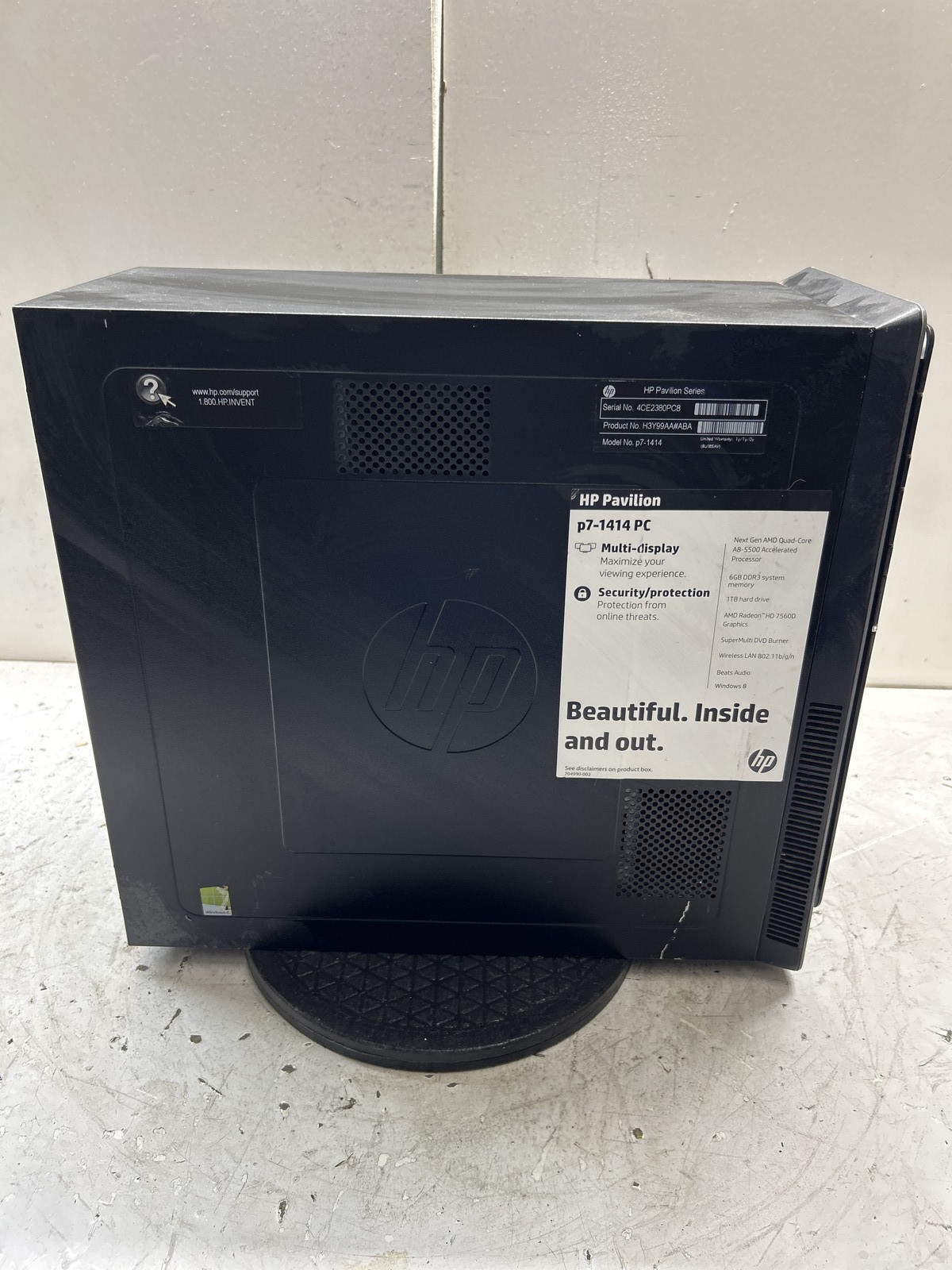 HP Pavilion p7-1414 AMD A8-5500 APU with Radeon HD Graphics 3200MHz 4GB NO HDD