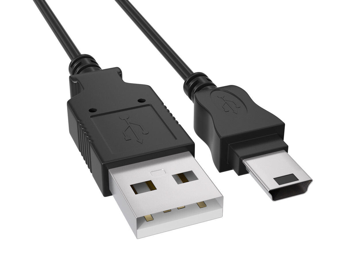 15ft USB 2.0 Type A Male to Mini 5-Pin Male Cable, 480Mbps, Black