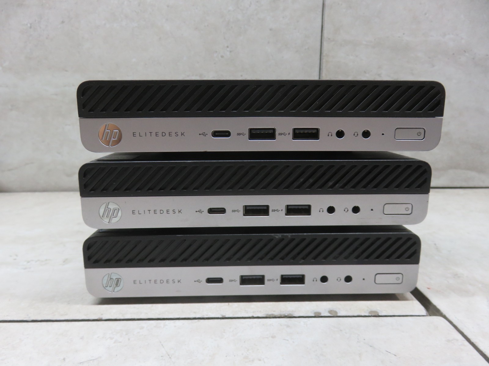 LOT OF 3 HP EliteDesk 800 G5 DM Core i5-9500T NO RAM/ HDD – BOOT TO BIOS