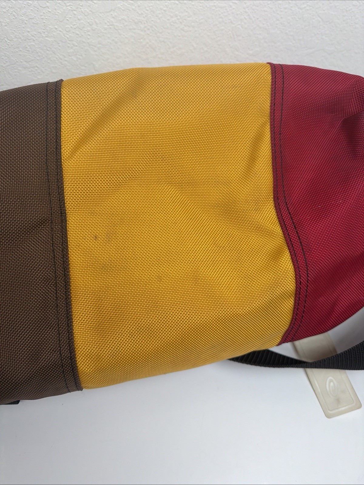 Vintage Timbuk2 Classic Messenger Bag Tri-Panel Red Yellow Brown Y2K Laptop USA