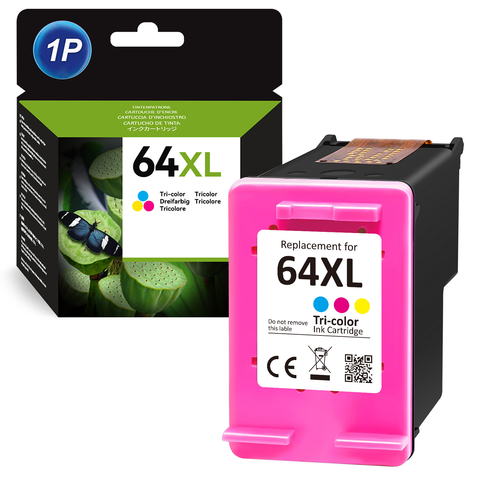 64-XL Black Color Ink Cartridge 64XL for HP Envy Photo 7155 7855 7858 6255 6252