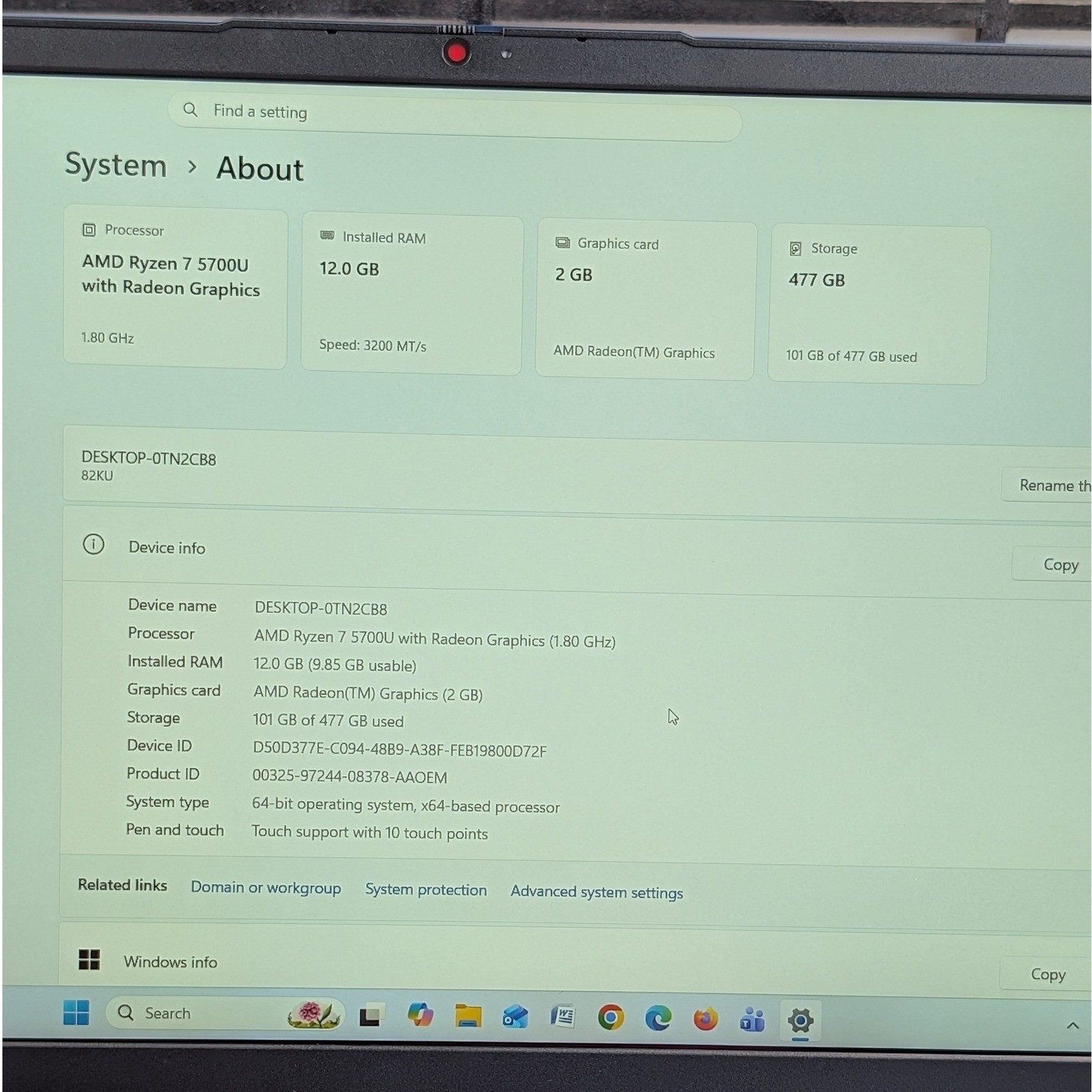Lenovo IdeaPad 3 15ALC6 AMD Ryzen 7 5700U 12GB RAM 512GB SSD 15.6 Touch Blue