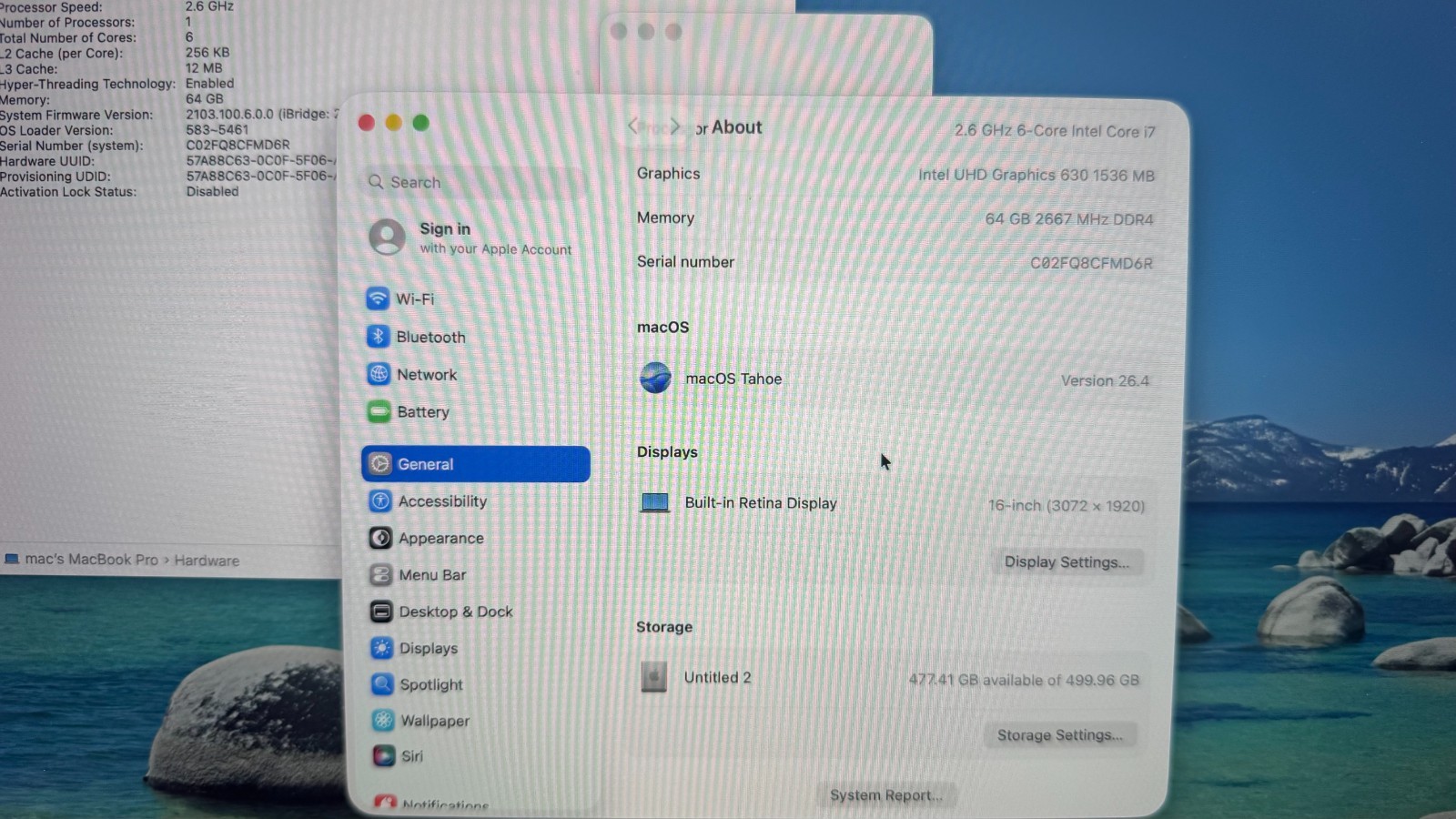 Apple MacBook Pro A2141 2019 16″ 2.6GHz I7. 64GB RAM 512GB AMD Radeon Pro 5500M