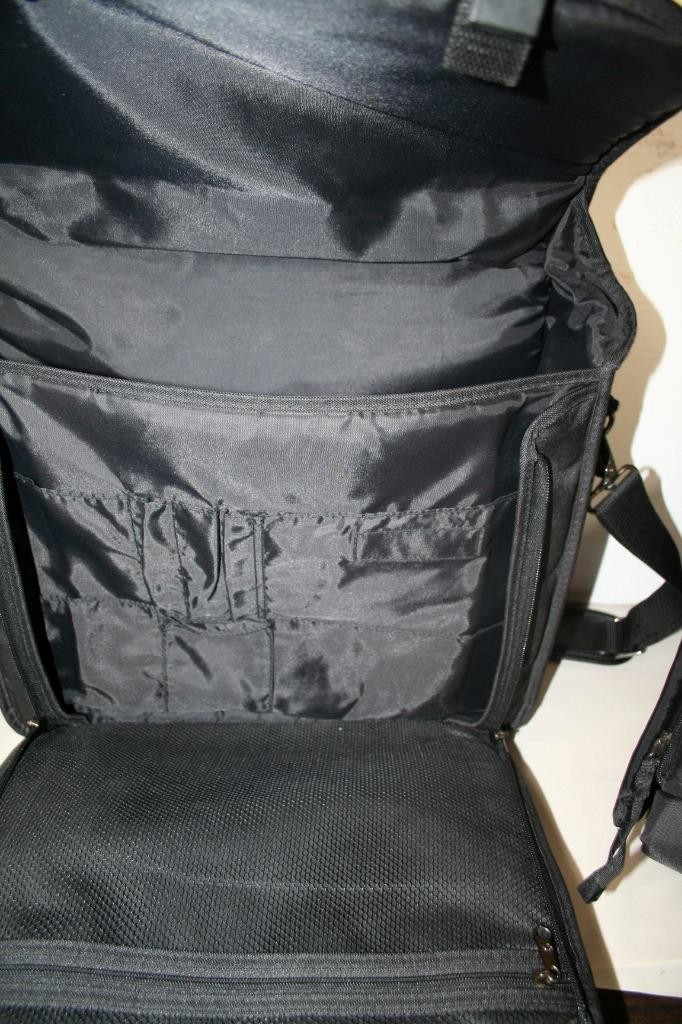 Micron Electronics Padded Laptop Briefcase Messenger Bag Black Heavy Duty Excell