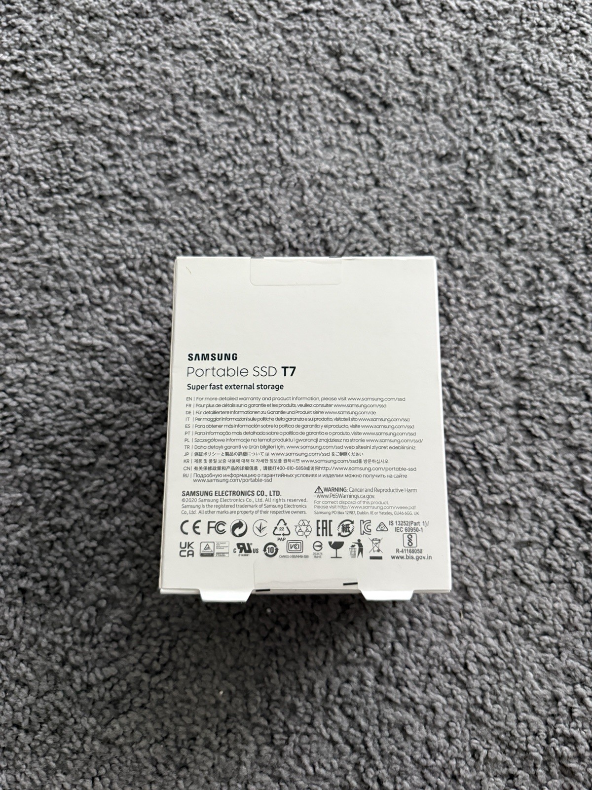 Samsung Portable SSD T7 1TB External SSD USB 3.2 Gray Password Protection