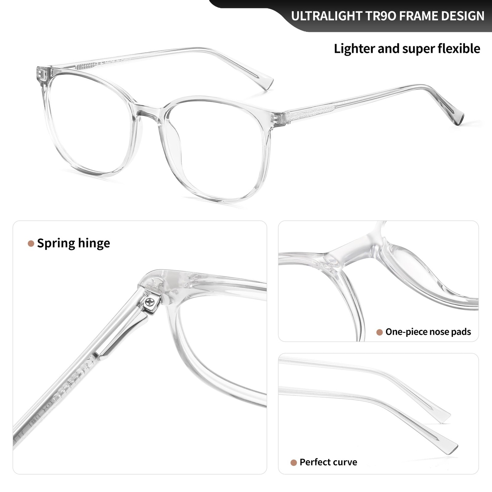 Blue Light Blocking Glasses Round Frame Anti Eyestrain Anti UV Computer Gamin…