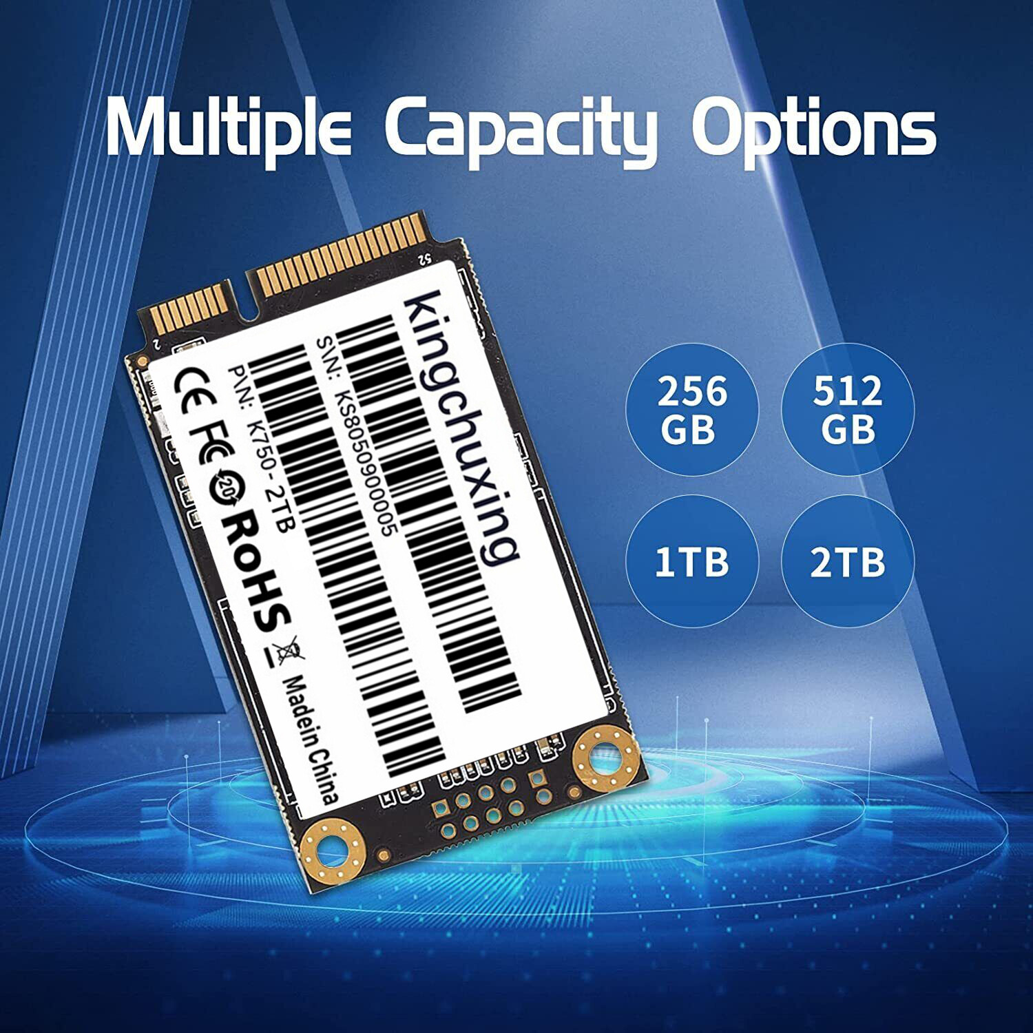 Kingchuxing 1TB 512GB 256GB 550MB/S MSATA SSD Solid State Drive 6Gb/s PC/Laptop