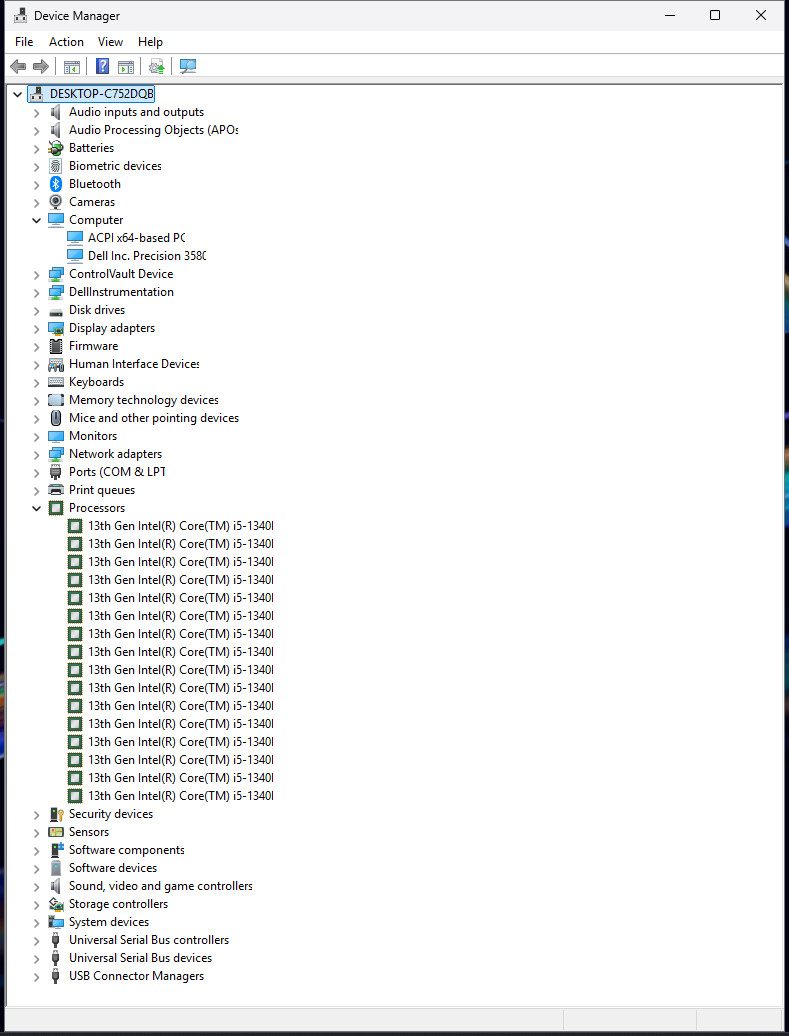 Dell Precision 3580 | CORE i5-1340P @ 1.90GHZ | 256GB SSD | 8GB RAM | W11 Pro